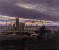 Friedrich, Caspar David - Boats In The Harbour At Evening
